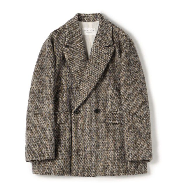 MACPHEE「モヘヤミックスシャギー ダブルブレストジャケット」|テーラードジャケット|48 ダークブラウン系