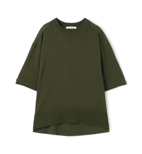 GALERIE VIE「クレープコットン ハーフスリーブプルオーバー」|ニット・セーター|59 ダークグリーン