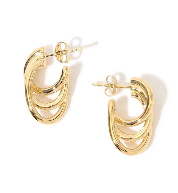 TOMORROWLAND GOODS「Otiumberg. Gathered Sonder Hoop ピアス」|ピアス|91 ゴールド