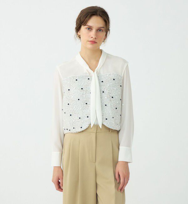 Ballsey「ラッピングツイード Vカラーショートジレ」|ベスト・ジレ|