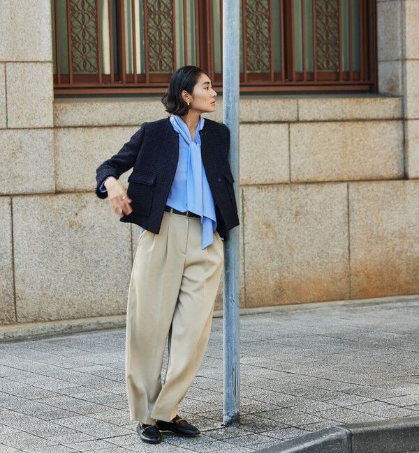 Ballsey「【WEB先行予約】ジュエルコットン ワイドボウタイブラウス」|シャツ・ブラウス|