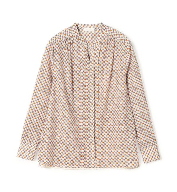 Ballsey「ミルフィープリント スキッパータックブラウス」|シャツ・ブラウス|14 オフホワイト系