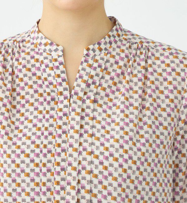 Ballsey「ミルフィープリント スキッパータックブラウス」|シャツ・ブラウス|