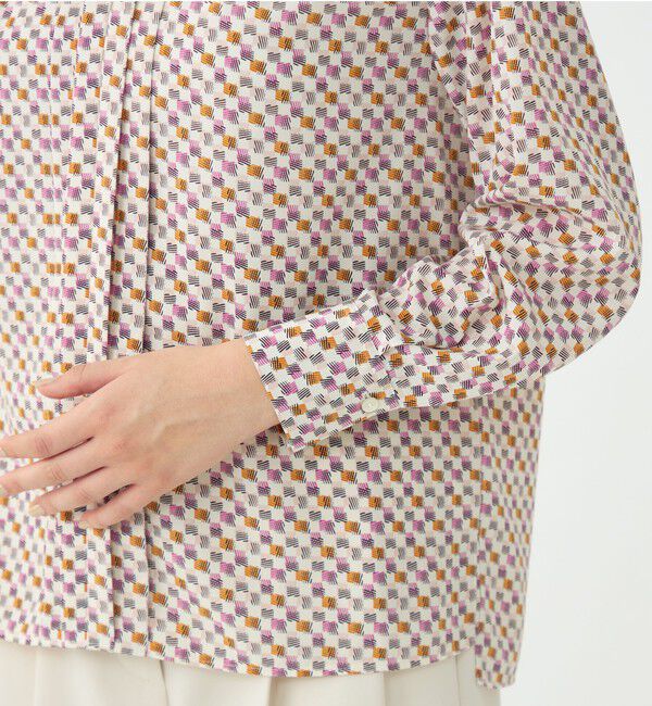 Ballsey「ミルフィープリント スキッパータックブラウス」|シャツ・ブラウス|