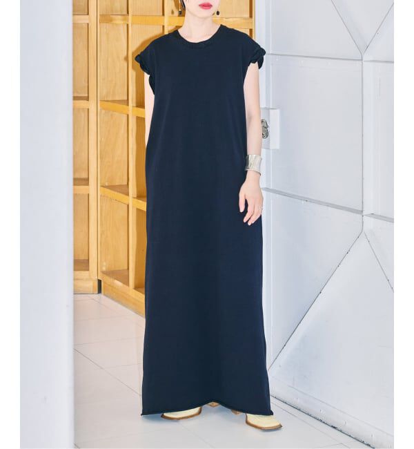  「SATIN PIPING CUT DRESS：ワンピース」|ワンピース|ブラック