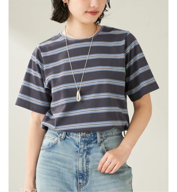 Plage「マルチボーダーTシャツ」|Tシャツ・カットソー|グレー