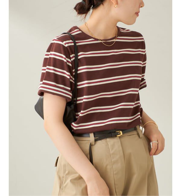 Plage「マルチボーダーTシャツ」|Tシャツ・カットソー|ブラウン