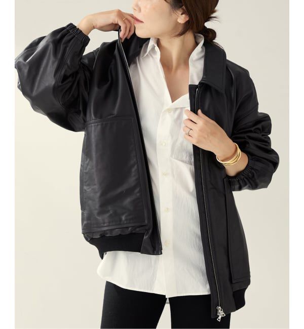 Plage「R&rsquo;IAM レザーブルゾン」|ライダースジャケット|