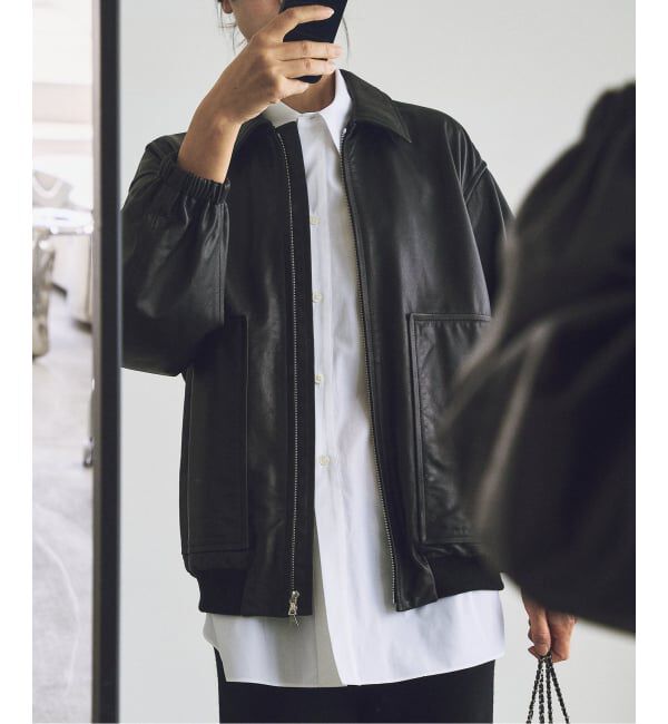 Plage「R&rsquo;IAM レザーブルゾン」|ライダースジャケット|