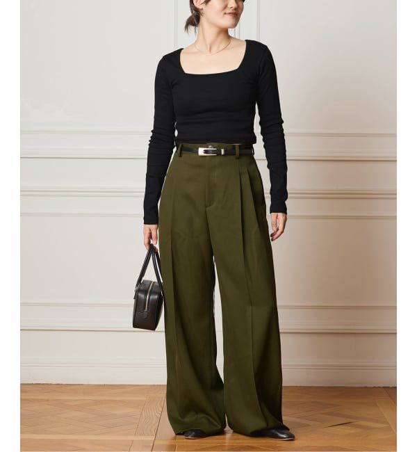 IENA LA BOUCLE「IENA LA BOUCLE サイドタックストレートパンツ」|スラックス|