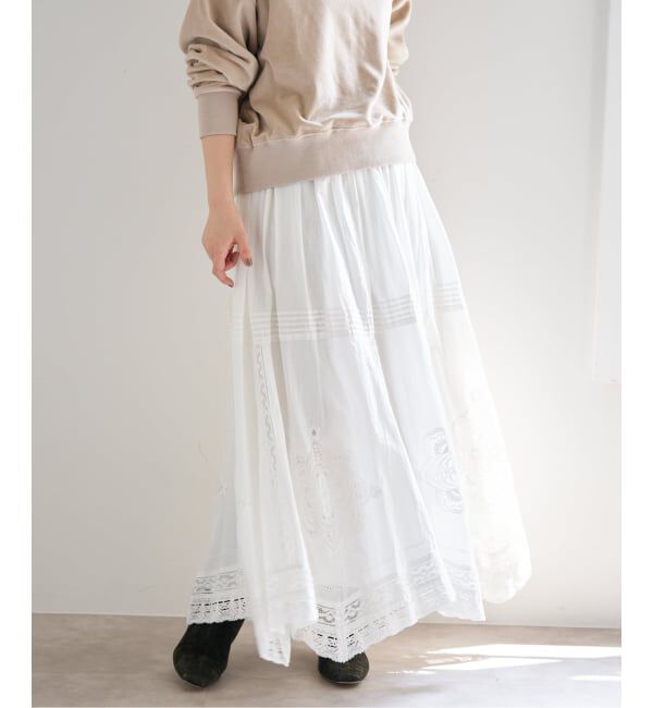 IENA「《WEB限定/追加2》コットンレーススカート」|スカート|