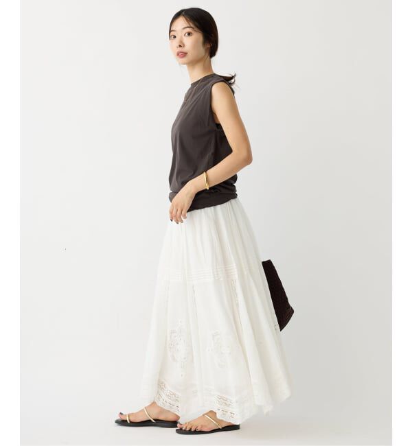 IENA「《WEB限定/追加2》コットンレーススカート」|スカート|