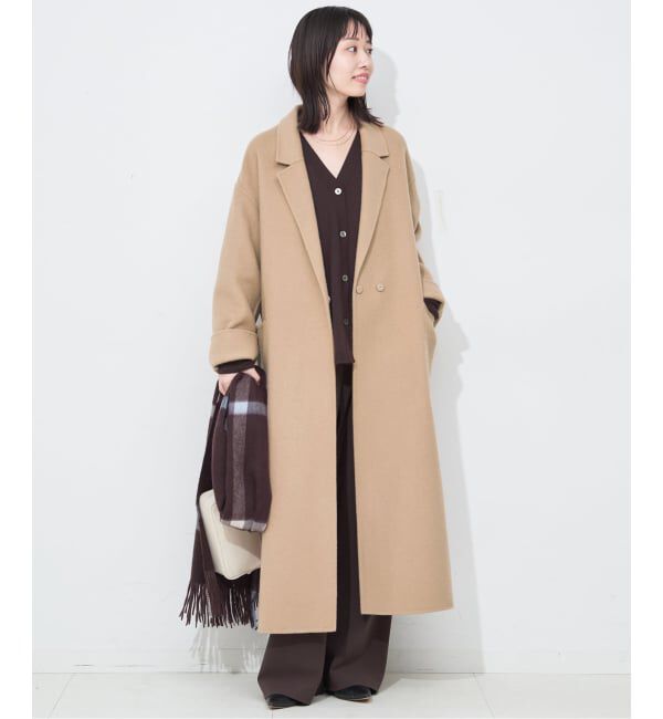 souple wool ダブルフェイスロングコート（SLOBE IENA）｜ルミネの
