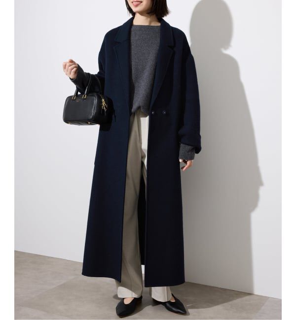 24AW✨極美品✨スローブイエナ ECO WOOL チェスターコート ロング 黒 24AW✨極美品✨スローブイエナ ECO WOOL チェスターコート ロング 黒