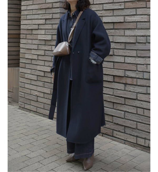 souple wool ダブルフェイスロングコート（SLOBE IENA）｜ルミネの