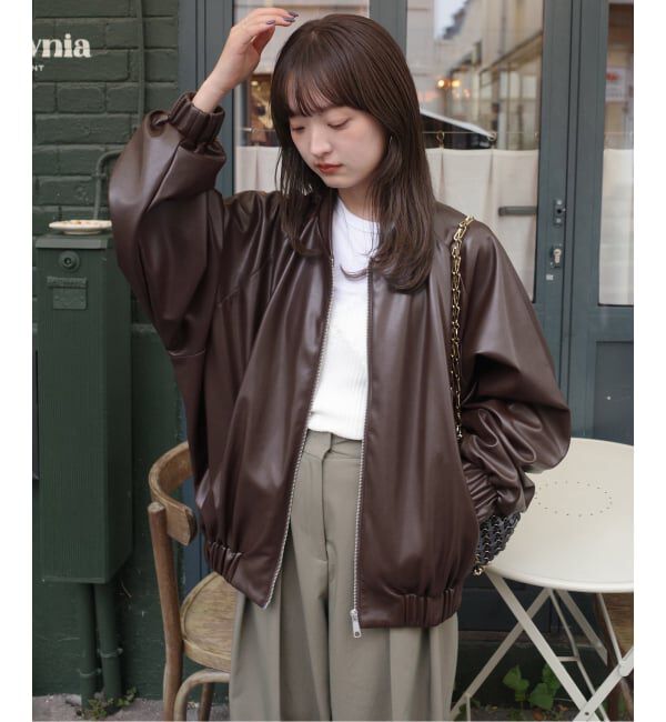 SLOBE IENA「LANCER/ランサー SLOBE別注 フェイクレザーブルゾン」|その他|