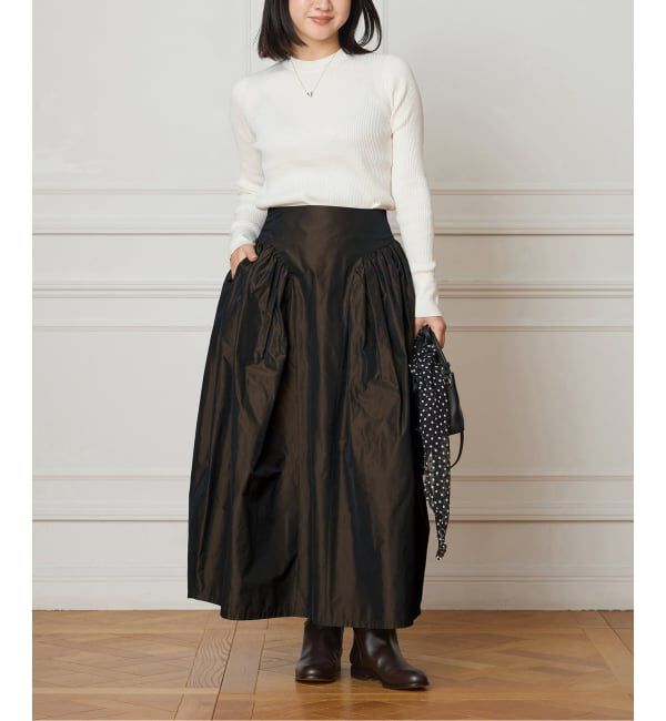 IENA LA BOUCLE「IENA LA BOUCLE Italian タフタスカート」|スカート|