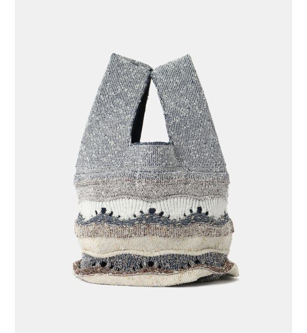 IENA「ラメMIXボーダーニットバッグ」|その他|