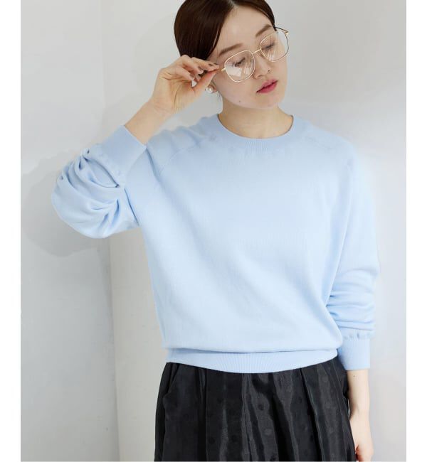 IENA「《追加2予約》スイビスムースプルオーバー」|ニット・セーター|サックスブルー