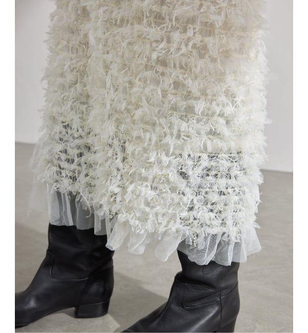 IENA「《予約》チュールテープスカート」|スカート|