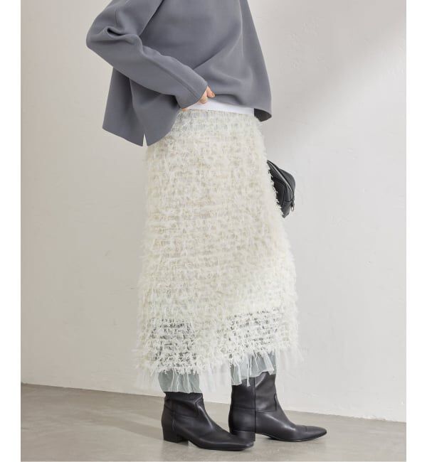 IENA「《予約》チュールテープスカート」|スカート|