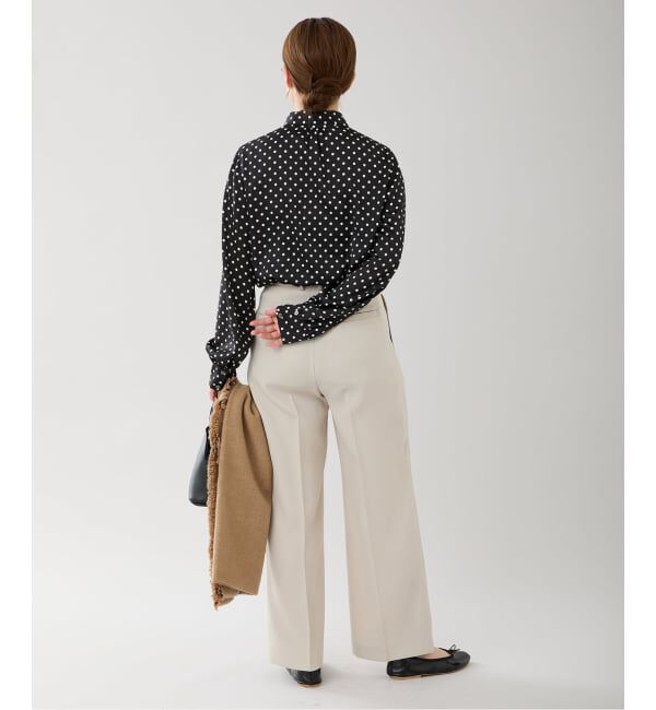 IENA「《WEB限定/追加4予約》サテンドットタイ付ブラウス」|シャツ・ブラウス|