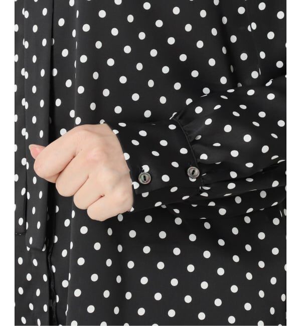 IENA「《WEB限定/追加4予約》サテンドットタイ付ブラウス」|シャツ・ブラウス|