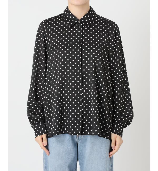 IENA「《WEB限定/追加4予約》サテンドットタイ付ブラウス」|シャツ・ブラウス|