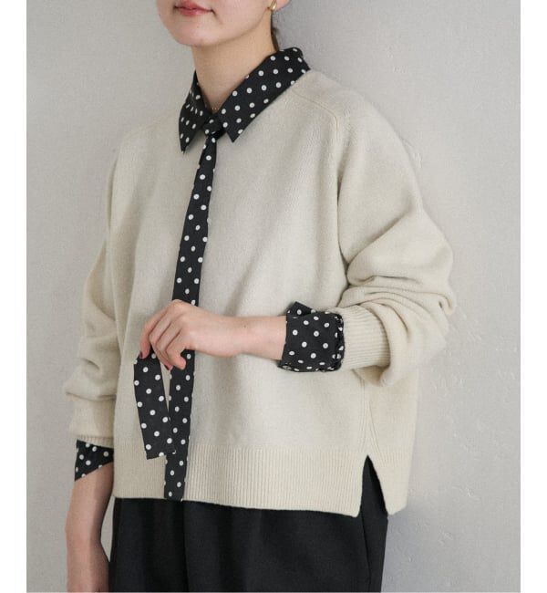IENA「《WEB限定/追加4予約》サテンドットタイ付ブラウス」|シャツ・ブラウス|