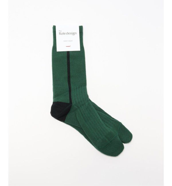 EDIFICE「THE ROLE DESIGN (ザ ロールデザイン) SIDE LINE SOCKS MENS RLD-666-239013」|ソックス|グリーン