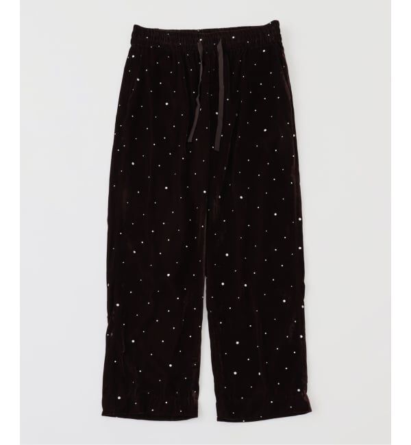 EDIFICE「COUTURE D&rsquo;ADAM (クチュール ド アダム) Glitter Velvet イージー パンツ」|スラックス|ブラウン