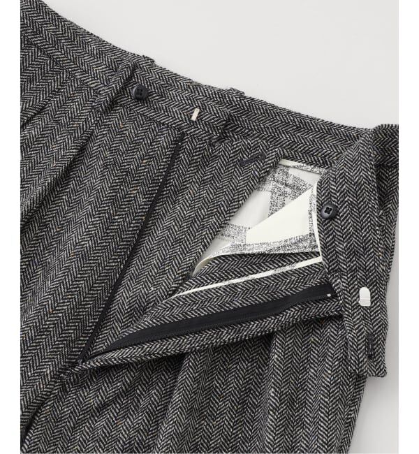 EDIFICE「m&rsquo;s braque (エムズ ブラック) TUCK WIDE BUGGY パンツ(へリンボン)」|スラックス|