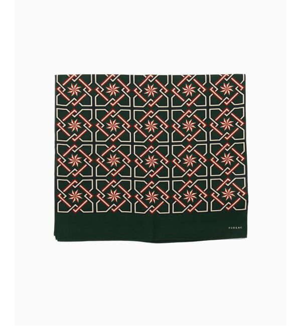 EDIFICE「fursac (フルサック) Scarf with tile print」|バンダナ・スカーフ|グリーン