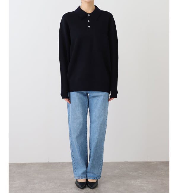 journal standard L'essage「【LOWER/ローヴァー】14G Plainstitch Float Border ポロ襟ニット」|ニット・セーター|