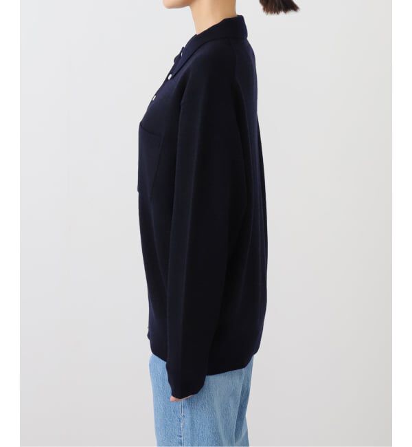 journal standard L'essage「【LOWER/ローヴァー】14G Plainstitch Float Border ポロ襟ニット」|ニット・セーター|