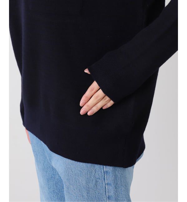 journal standard L'essage「【LOWER/ローヴァー】14G Plainstitch Float Border ポロ襟ニット」|ニット・セーター|