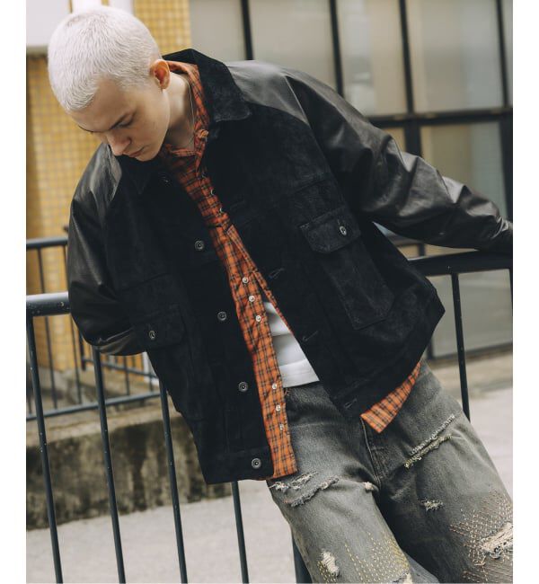 JOURNAL STANDARD「A LEATHER &times; JOURNAL STANDARD COMBI TRUCKER JACKET」|ライダースジャケット|