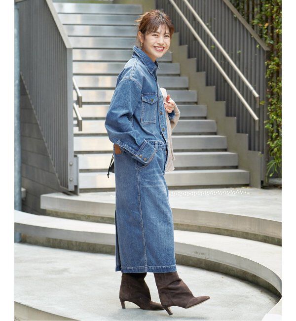 Spick and Span「51/2 ONE-PIECE LINE DENIM」|ワンピース|
