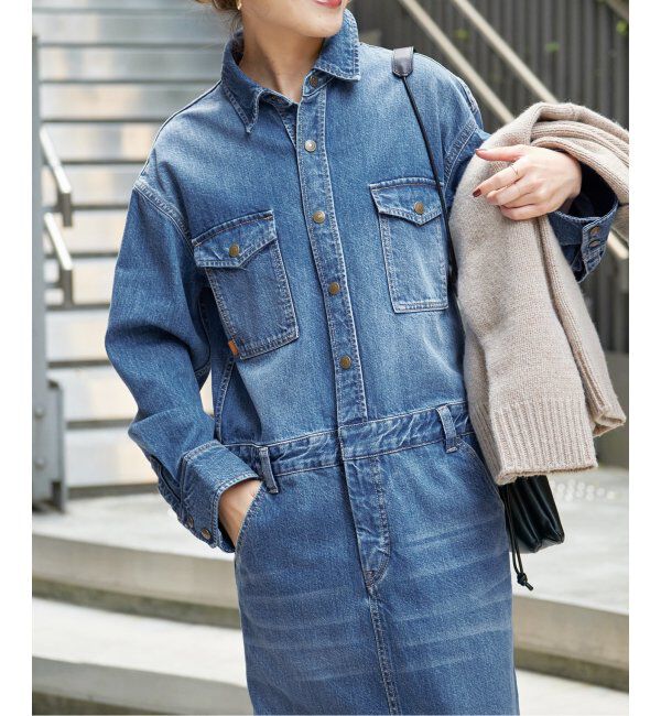 Spick and Span「51/2 ONE-PIECE LINE DENIM」|ワンピース|