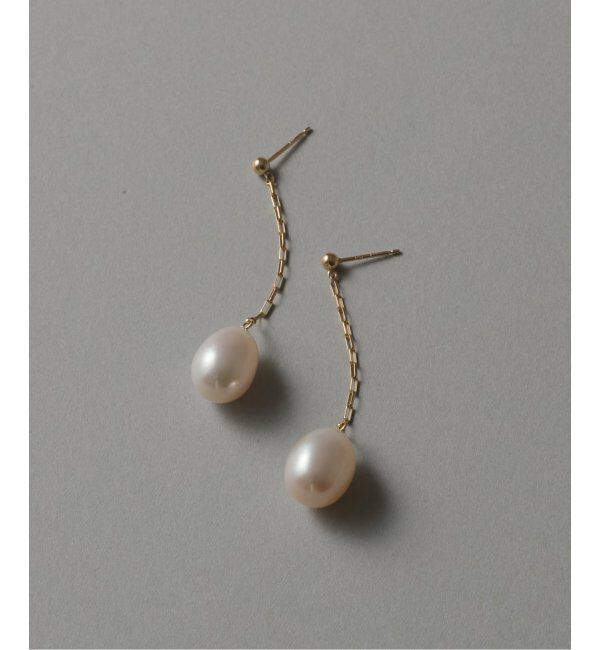 Lilas by Spick&Span「バロックパール10mmチェーンピアス K10（両耳）」|ピアス|