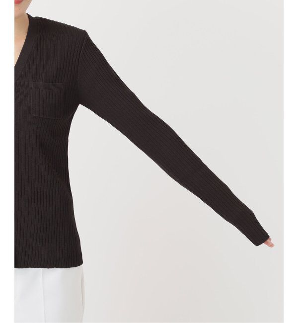 NOBLE「ナローワイドリブVカーディガン」|ニット・セーター|