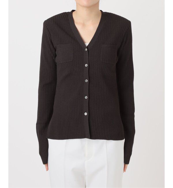 NOBLE「ナローワイドリブVカーディガン」|ニット・セーター|