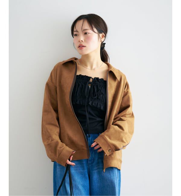 U by SPICK&SPAN「《予約》フェイクスエードブルゾン」|その他|キャメル