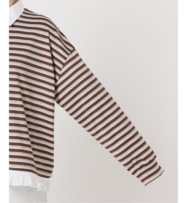 U by SPICK&SPAN「《予約》マルチボーダーフリルドッキングPO」|Tシャツ・カットソー|