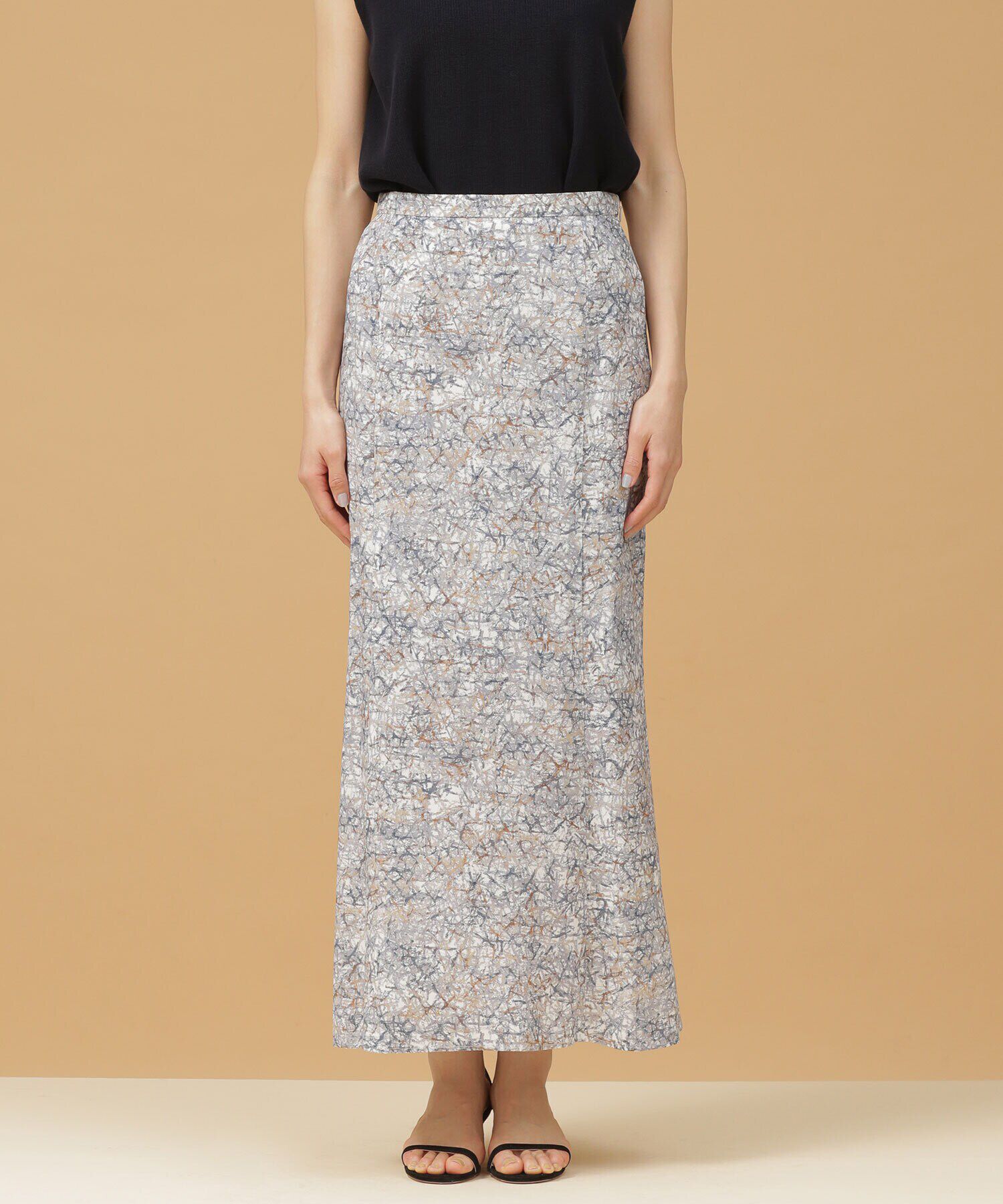 nano･universe「ぼかしプリントロングスカート」|スカート|