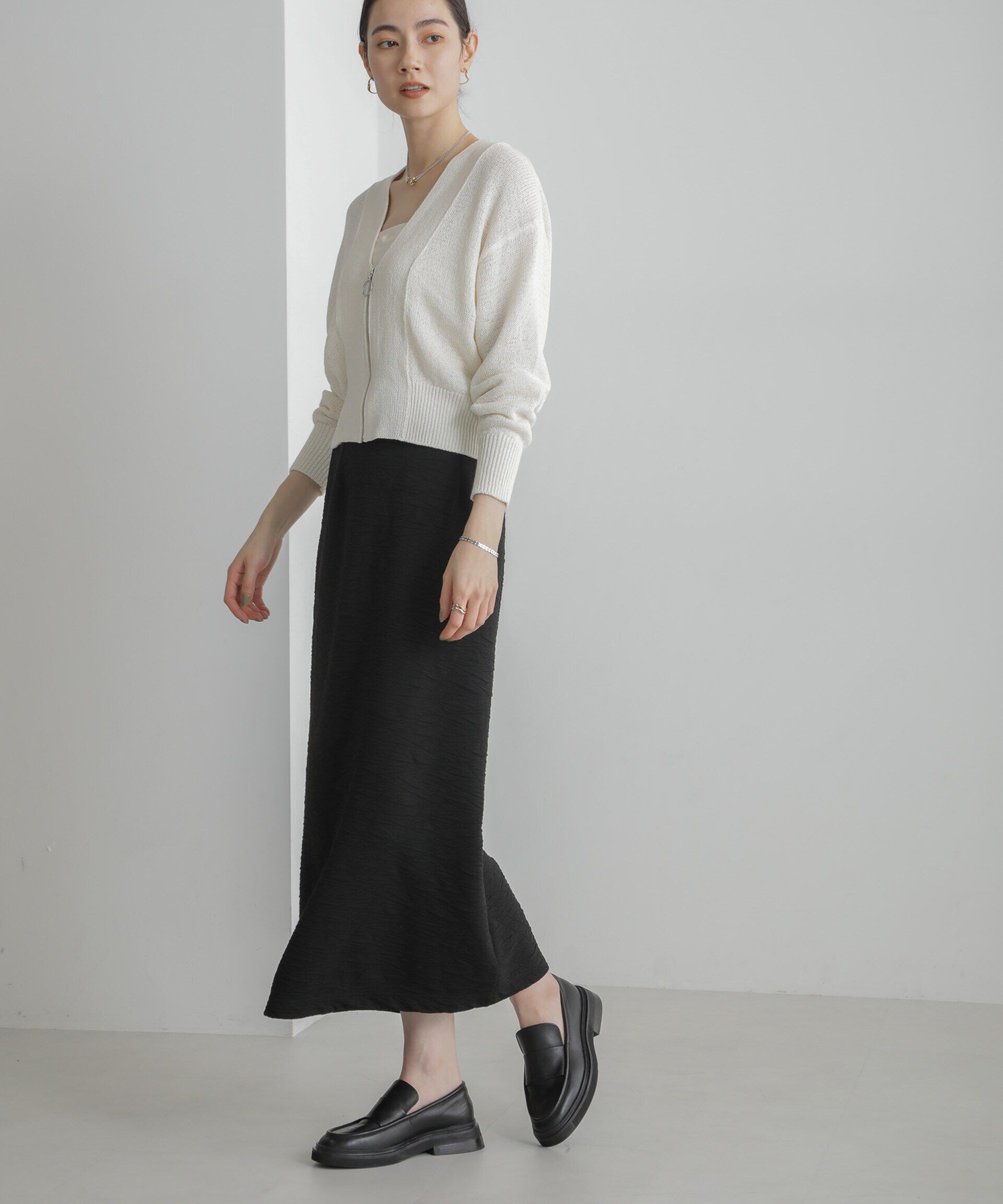 nano･universe「フクレジャガードカットナロースカート（セットアップ可）」|スカート|
