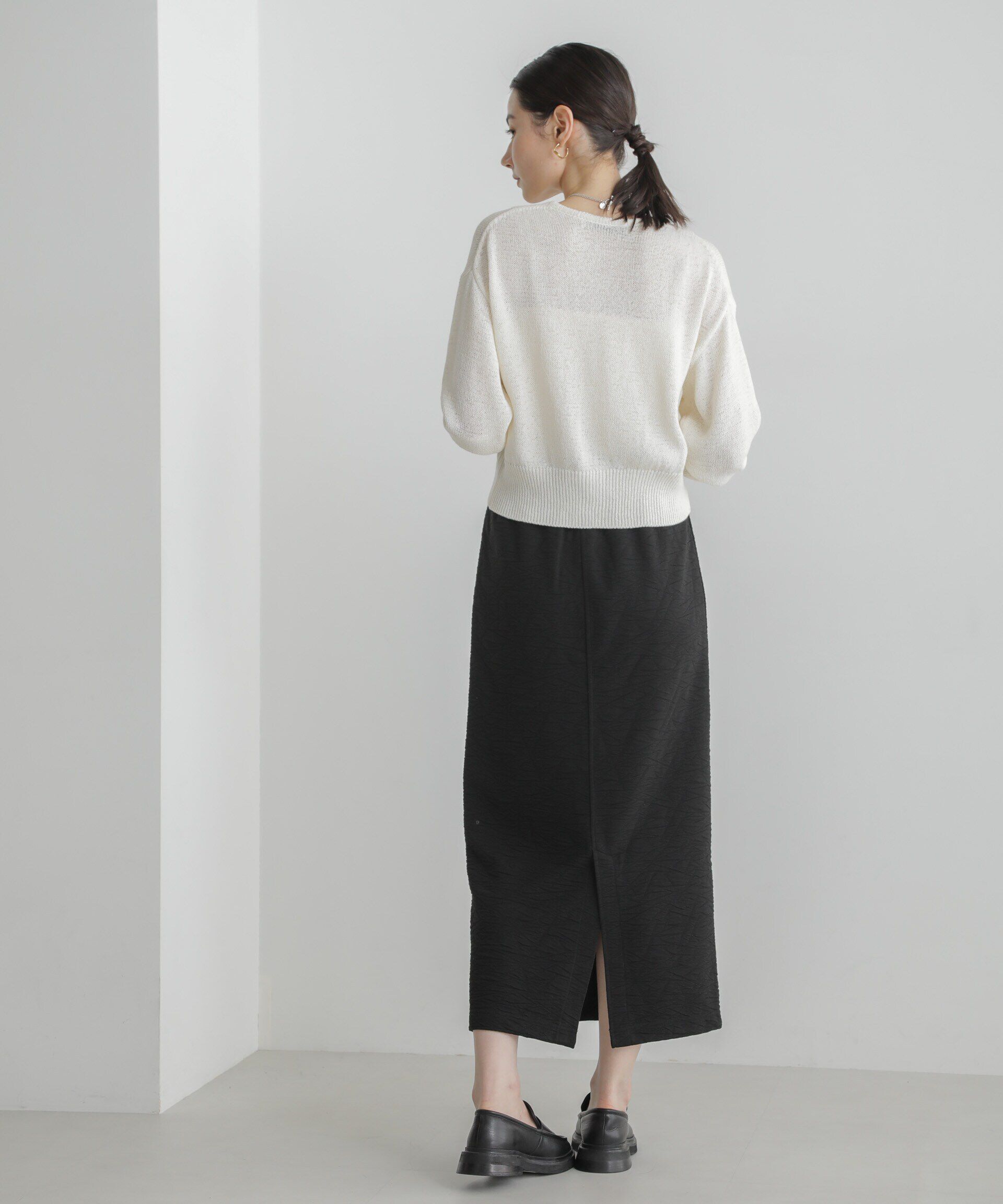 nano･universe「フクレジャガードカットナロースカート（セットアップ可）」|スカート|