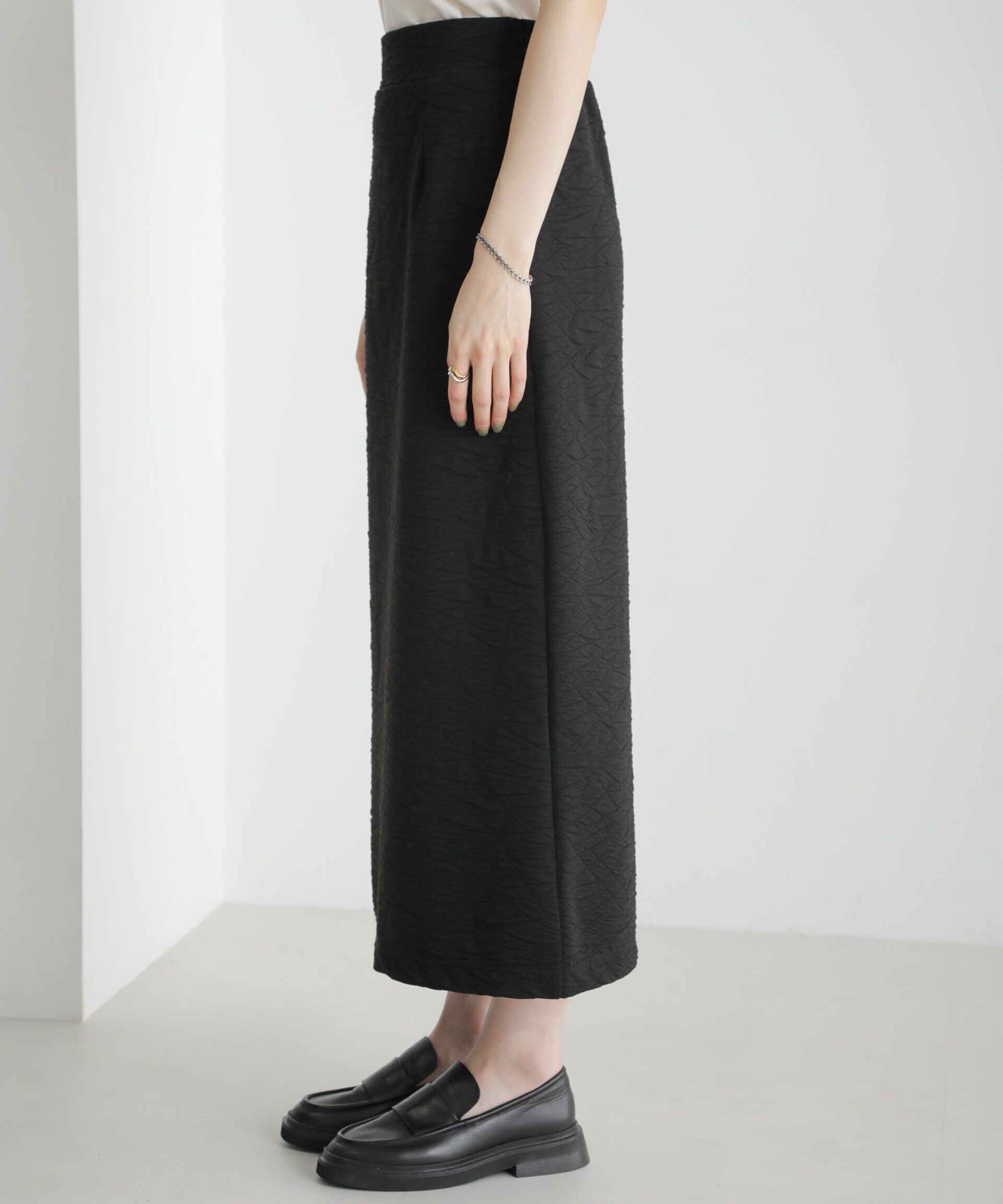 nano･universe「フクレジャガードカットナロースカート（セットアップ可）」|スカート|