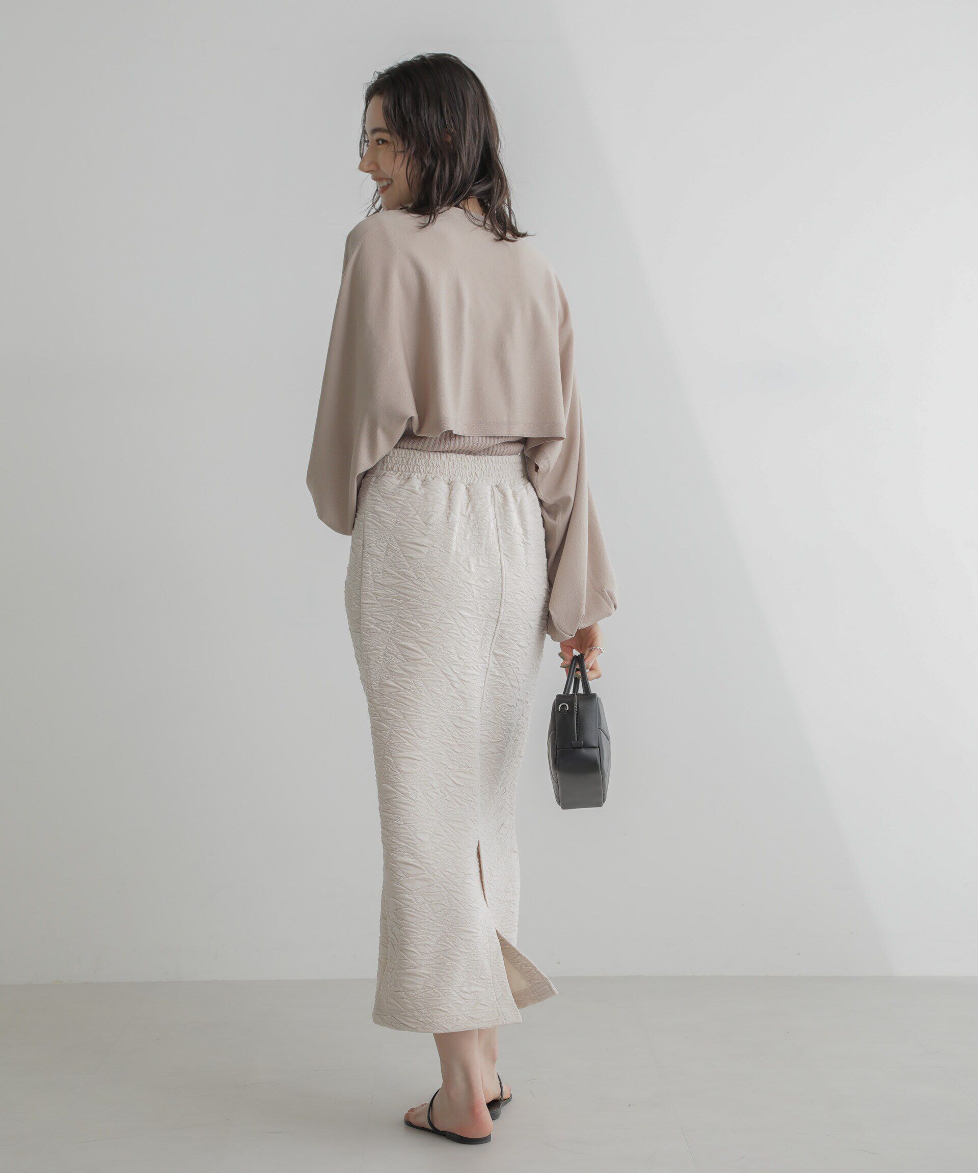 nano･universe「フクレジャガードカットナロースカート（セットアップ可）」|スカート|