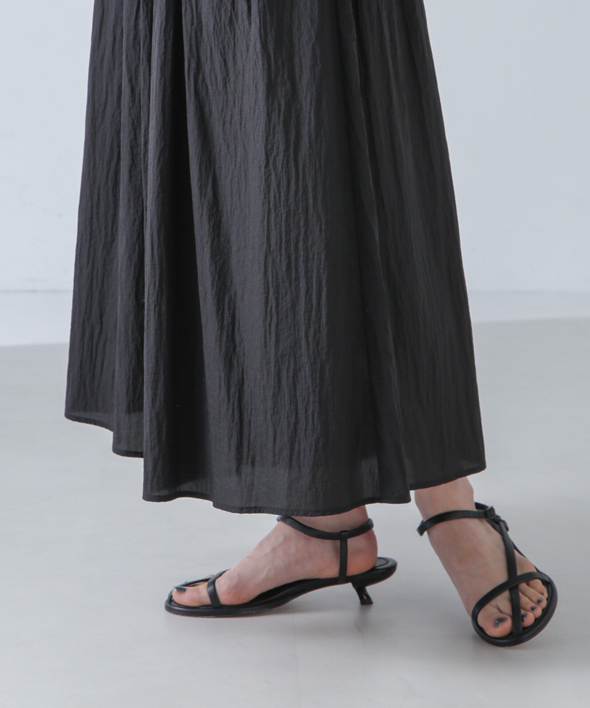 nano･universe「ナイロンタッサーギャザースカーチョ（セットアップ可）」|チノ|